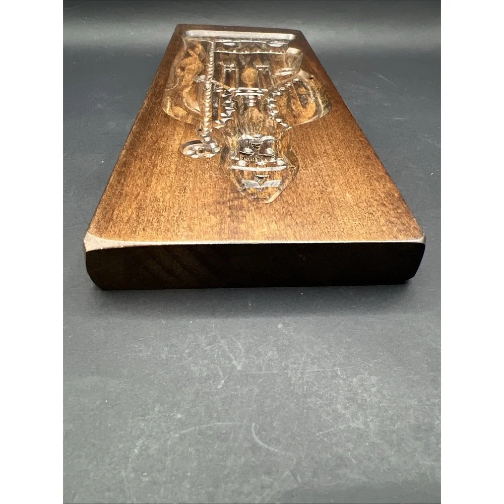 Vtg Wooden Speculaas Cookie Mold Saint Nicholas Sinterklaas GingerBread Board